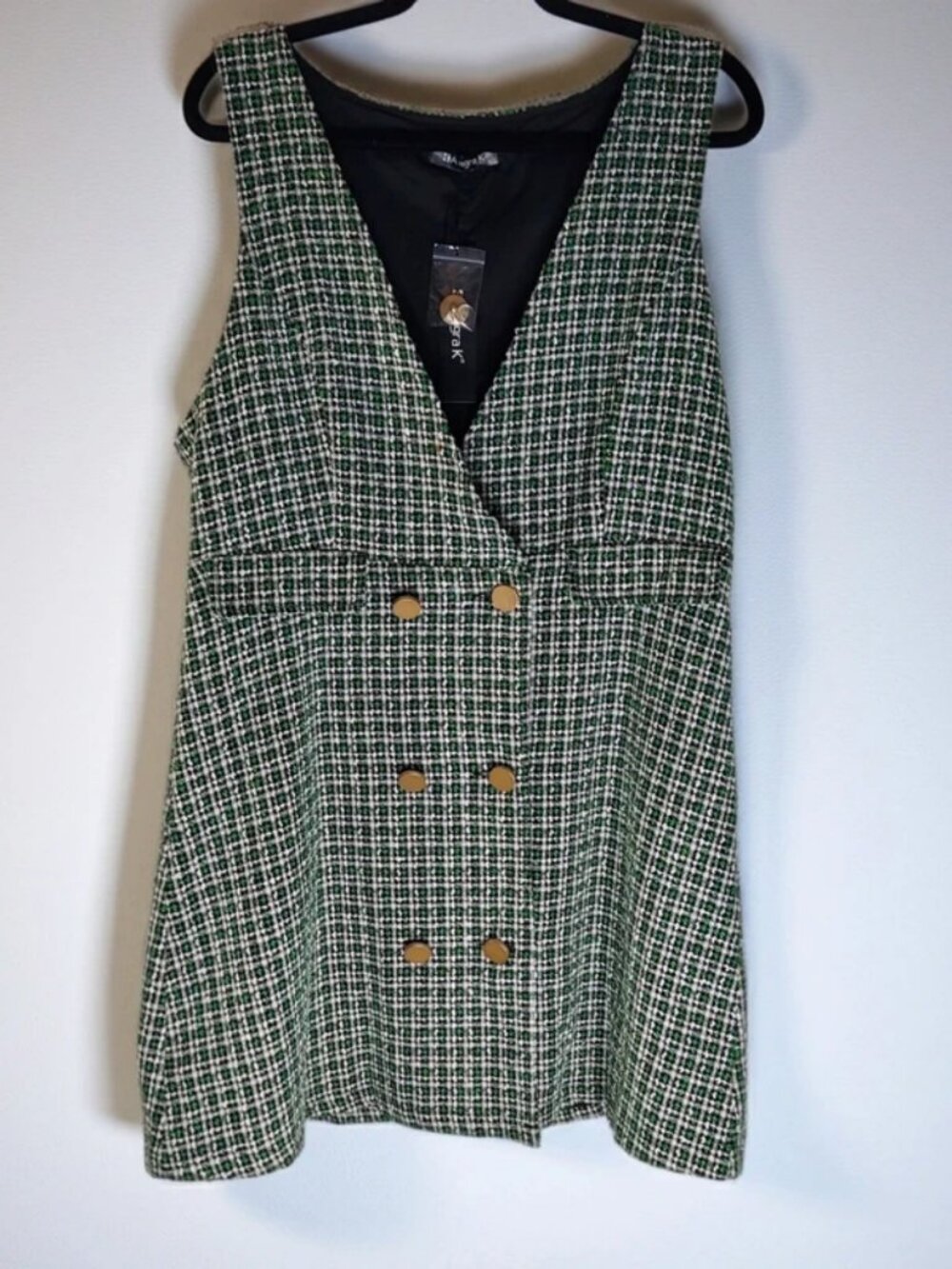 Allegra K Green Tweed Dress